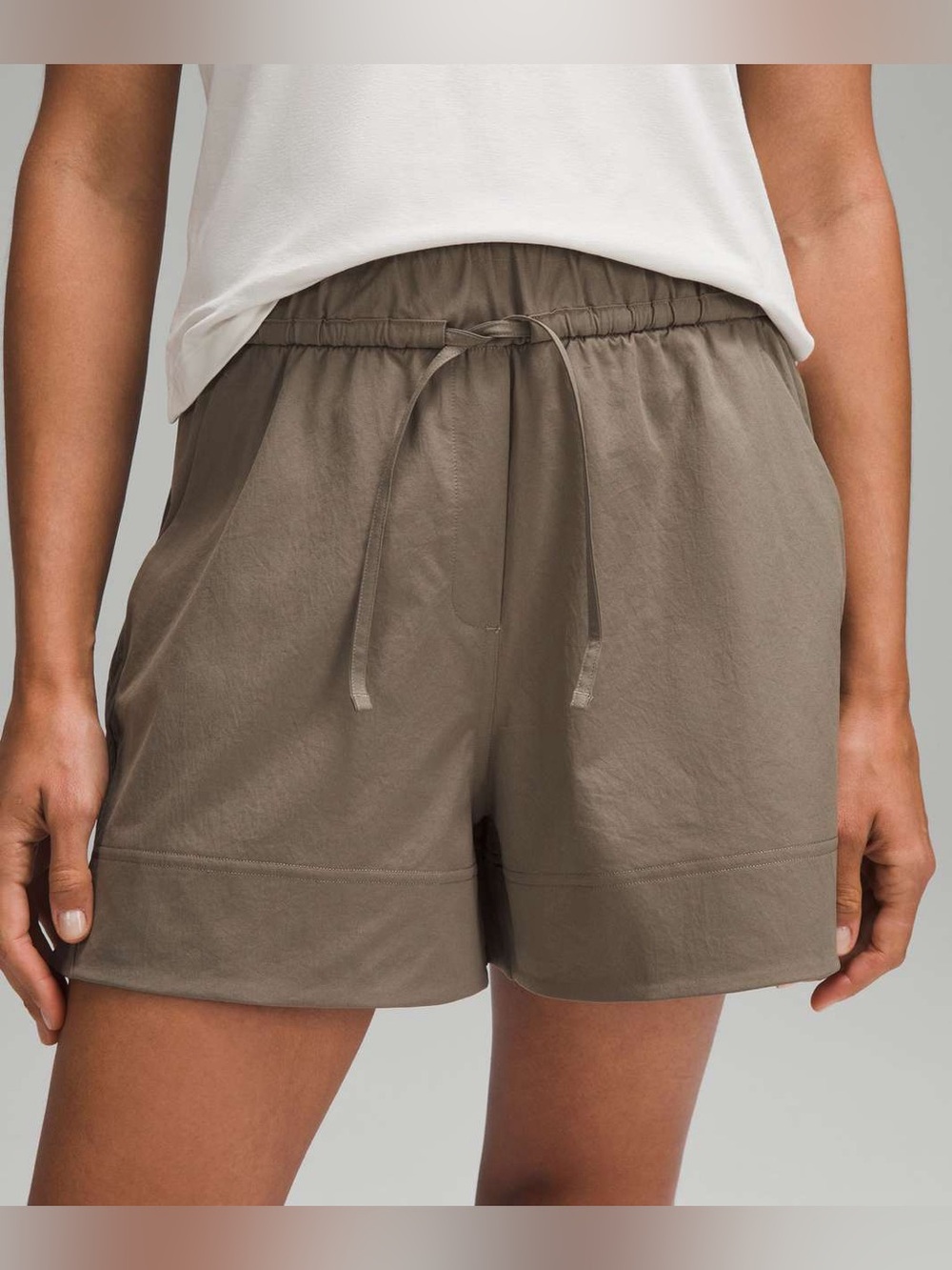 lululemon athletica Cinchable High-Waist Athletic Shorts — Olive/Taupe - Picture 2 of 8